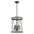 thumbnail image 7 of Kira Home Eleanor II 16" 4-Light Farmhouse Pendant Light, Gray Oak Wood Style + Textured Black Finish, 7 of 7