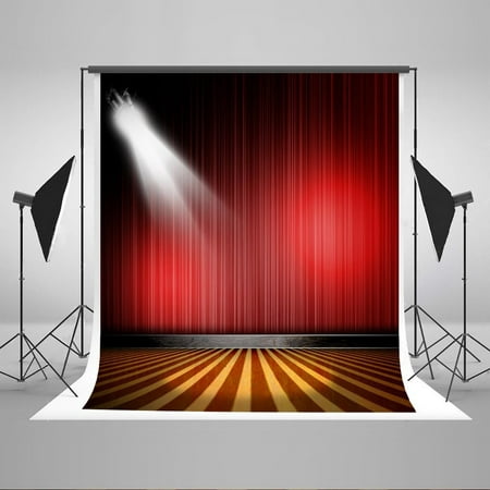 Image of HelloDecor 5x7ft Lighting Stage Children Dancer Model Red Backdrops for Theatre Photography Background Studiao Props