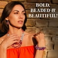 thumbnail image 6 of Red Jewelry Sets for Women - Statement Necklace Layered Bracelet and Earrings Set - Beach Boho Bead Jewelry Birthday Christmas Gifts - Red, 6 of 9