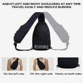 thumbnail image 5 of WATERFLY Unisex Lightweight Travel Hiking Nylon Cross-Body Shoulder Chest Bag,Black, 5 of 7
