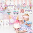 thumbnail image 7 of Pastel Ice Cream Two Sweet 2nd Birthday Party Supplies, Ice Cream Donut Party Hanging Swirls Decorations, Summer Ice Cream Party Hanging Streamers for Ice Cream Baby Second Birthday Donut Theme Party, 7 of 7
