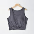 thumbnail image 2 of Yuyuzo Débardeurs pour Femmes avec Soutien-Gorge Intégré Sans Manches Chandails Courts Col Ras du Cou Pyjamas Gilets Décontractés Confortables Couche de Base Haut Vêtements de Détente, 2 of 7