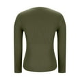 thumbnail image 5 of Ltctricy T Shirts for Women Long Sleeve Square Neck Solid Color Ribbed Slim Tunic Tops with Built in Bra Soft Casual Tees(Green,Small), 5 of 7