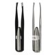 thumbnail image 1 of Alicates para cejas de acero inoxidable, pinzas para cejas con luz (negro plateado), 2 uds., 1 of 7