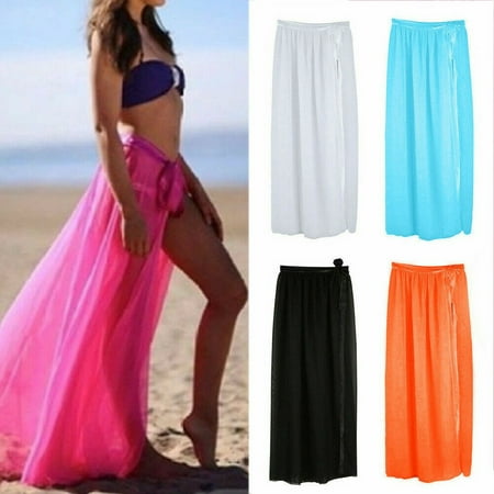 Womens Swim Wear Bikini Cover Up Sheer Beach Mini Wrap Skirt Sarong Pareo Shorts