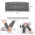 thumbnail image 2 of Gants Sans Doigts en Tricot Torsadé pour Femmes (Gris), 2 of 7