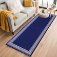 thumbnail image 3 of Kitchen Runner Rug Navy Blue Abstract Geometric Runner Rugs for Bedroom Hallway Entryway Stair, Back Print Border Area Rug Non-slip Washable Floor Carpet 2x6ft, 3 of 9