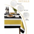 thumbnail image 2 of Yellow Black Stripe Table Cloth, Modern Abstract Art Coarse Striped Waterproof Tablecloth for Rectangle Tables, Reusable Washable Fabric Table Cover for Restaurant Kitchen Dining Tables 60"x102", 2 of 6