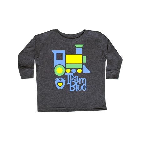 

Inktastic Team Blue Block Train and Blue Footprints Gift Toddler Boy or Toddler Girl Long Sleeve T-Shirt