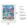 thumbnail image 2 of The Flowers of Paris France (Les floralies de Paris) - Eiffel Tower - Vintage Travel Poster by Raoul Dufy c.1959s - Japanese Unryu Rice Paper Art Print 24 x 32 in, 2 of 4
