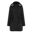 thumbnail image 6 of GEWSEY Plus Size Rain Jackets For Women Waterproof Rain Coats with Hood Lightweight Windbreaker Outdoor Trench Coat (Black, 3XL), 6 of 9