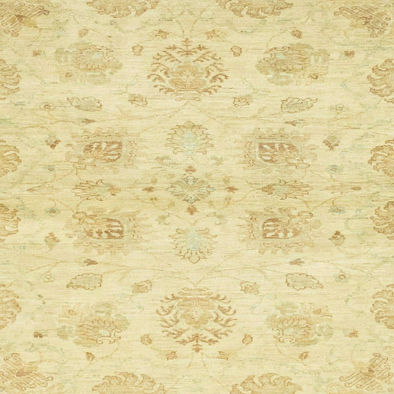 Ahgly Company Indoor Square Abstract Chrome Gold Yellow Oriental Area Rugs, 8' Square