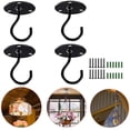 thumbnail image 3 of Gancho para plantas, 4 ganchos de pared de metal, para colgar linternas, comederos de pájaros, campanas de viento, macetas, ganchos de luz decorativos (negro) Ormromra, 3 of 4