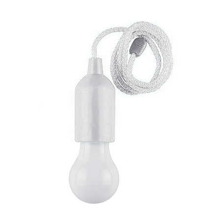 

Yegsfteu LED Pull Cord Light Bulb Battery Colorful Portable Hanging Lamp (White)