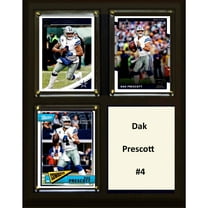 C&I Collectables 810PRESCOTT3C NFL 8 x 10 in. Dak Prescott Dallas Cowboys Three Card Plaque