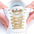 thumbnail image 2 of Cordones elásticos con cierre de Metal cruzado, moda plana, colorido, sin cordones, para niños y adultos, zapatillas de ocio a pie, cordones perezosos, 1 par de 100cm Gao Jinjia LED, 2 of 2