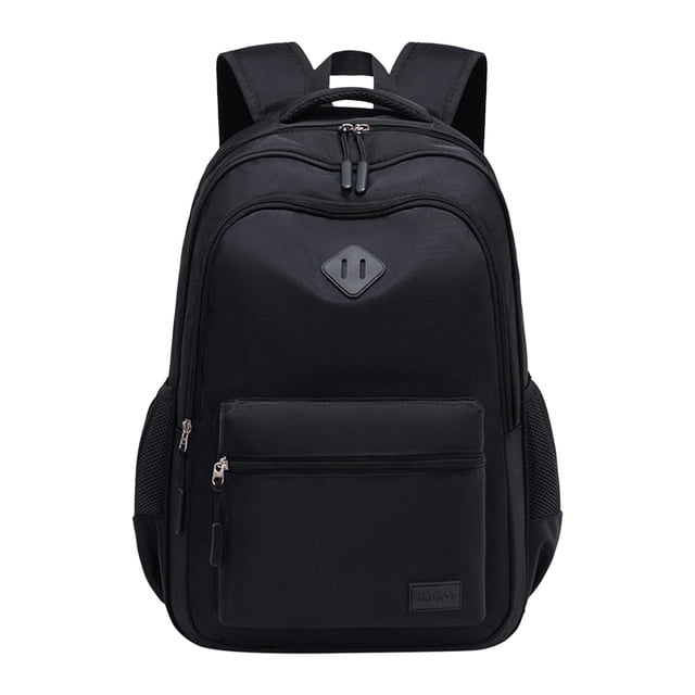 TIEVOSA Black Backpack for School College and Travel: WaterResistant Bookbag with 8 Compartments