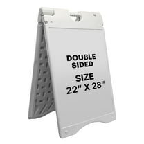 Jumbl A Frame Sandwich Board – 22 x 28” Display Sidewalk Sign with PVC Sign Protector (White)