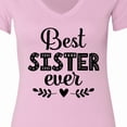 thumbnail image 4 of Inktastic Best Sister Ever Women's V-Neck T-Shirt, 4 of 5