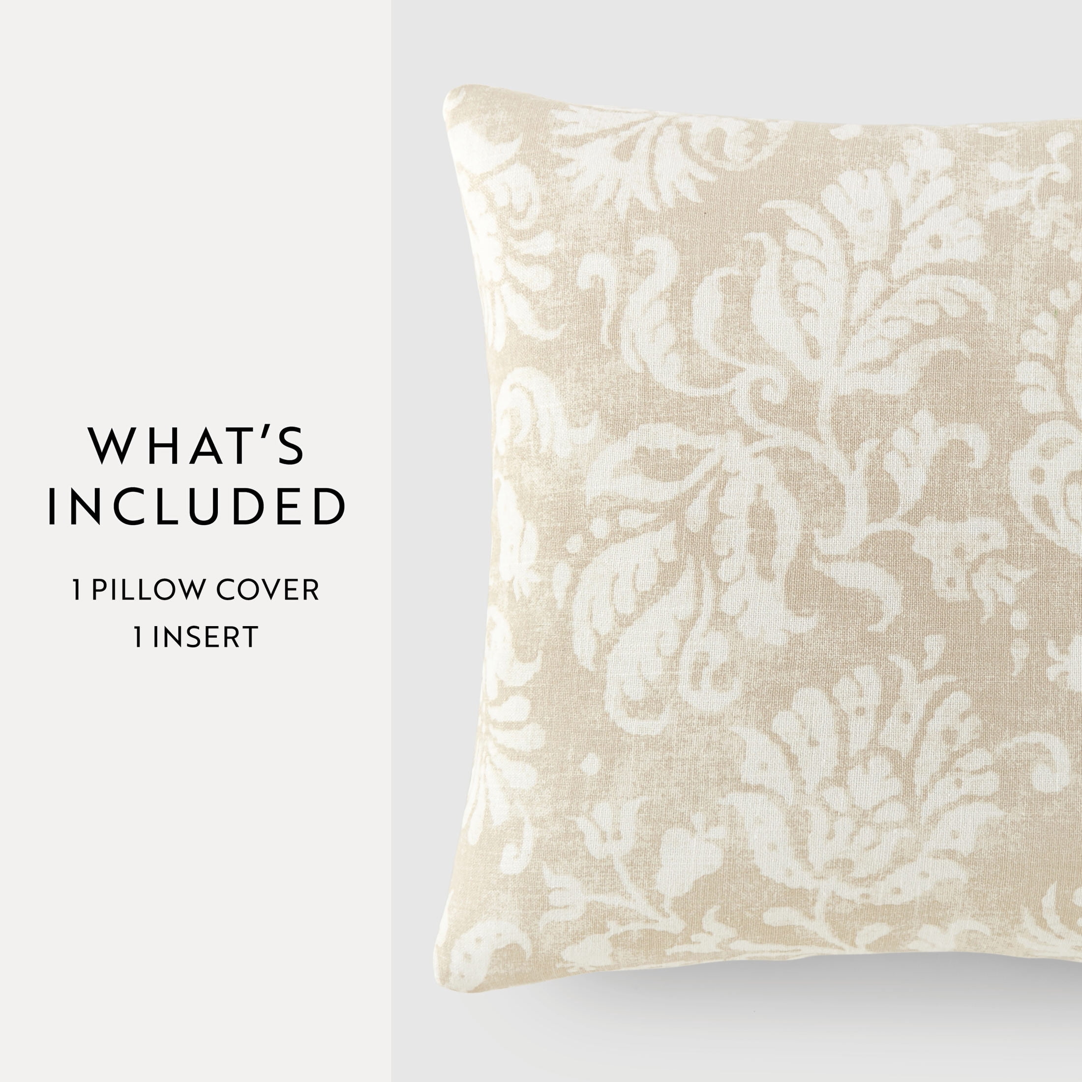 Noble Linens Elegant Cotton Decor Throw Pillow in Distressed Floral Pattern