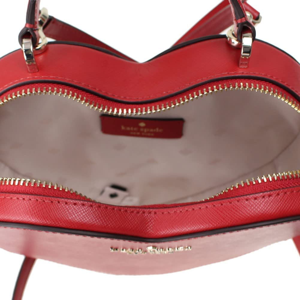 NWT Kate Spade Love Shack Heart Crossbody Purse Leather Candied Cherry Red  New