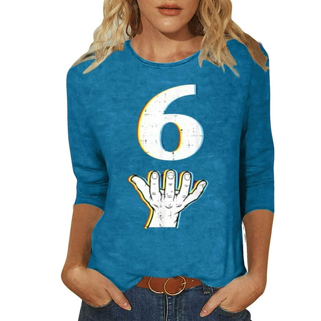 Birdeem Blouses Décontractées pour Femmes, Manches 3/4, Col Rond, Chandail, Haut Imprimé, Blouse Mode