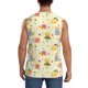 thumbnail image 4 of Fotbe Colorful Cartoon Snail Men's Camiseta sin Mangas Estampada para Hombres, Playera Casual para Gimnasio, Entrenamiento, Playa-XX-Large, 4 of 7