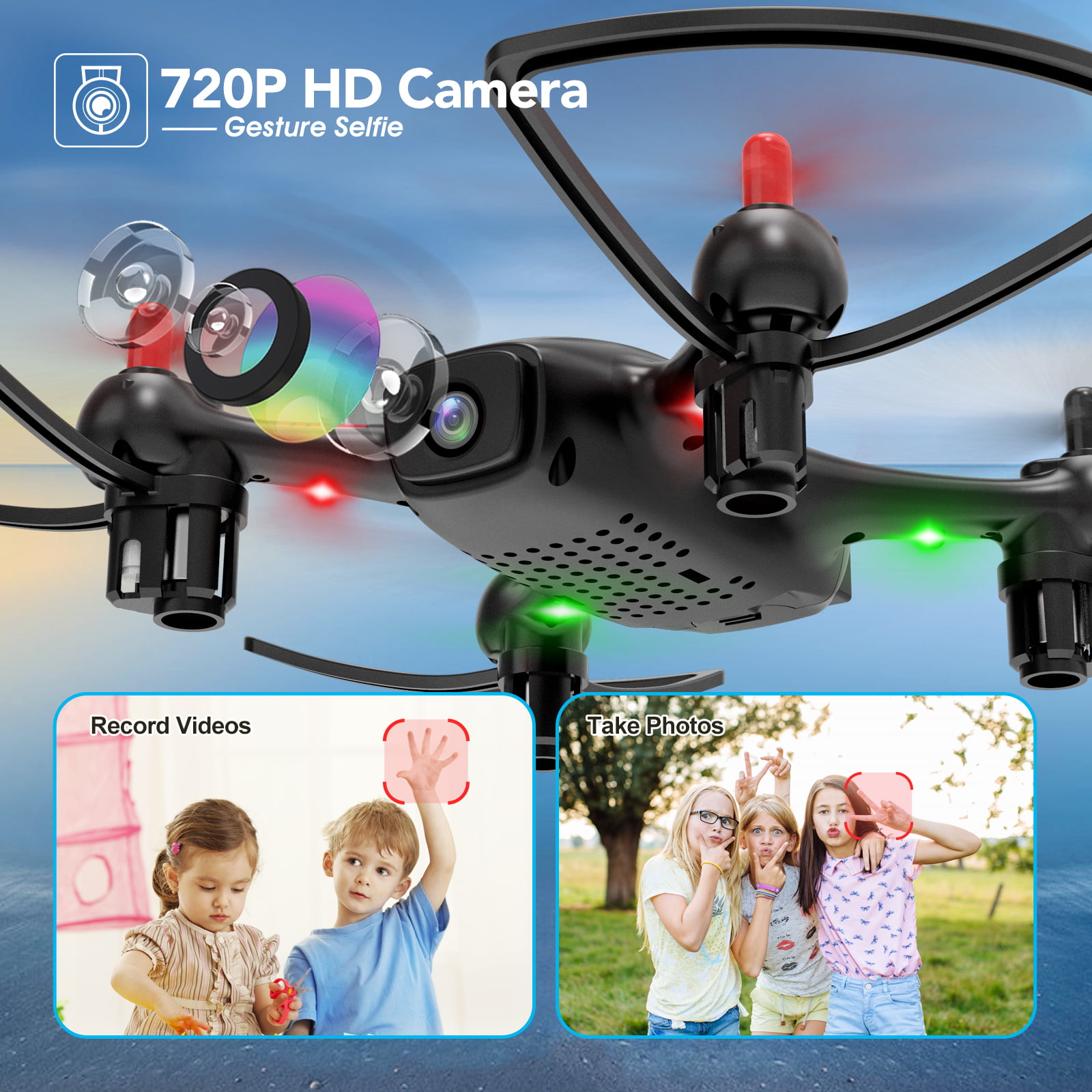 FPV Drone with 720P HD Camera RC Quadcopter for Beginners with Gravity Sensor Headless Mode Drone with 2 Batteries NEHEME NH530 Drones with Camera for Adults Kids One Key Return/Take Off/Landing 