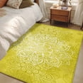 thumbnail image 4 of Boho Flowers Area Rugs 2.7'x5', Washable Small Throw Rugs for Kitchen Bedroom, Yellow Floral Vintage Bohemian Watercolor Indoor Outdoor Rug Non-Slip Low Pile Carpet Runner Reversible Floor Mats, 4 of 8