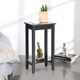 thumbnail image 2 of Costway Mesita auxiliar, mesilla con 2 niveles y 4 patas de sólida madera, mesa baja rectangular estrecha y compacta para salón y dormitorio, blanco/negro, 2 of 6