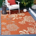 thumbnail image 2 of SAFAVIEH Courtyard Cindy Floral Indoor/Outdoor Area Rug, Terra Natural/Brown, 6'7" x 6'7" Square, 2 of 6
