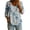 Multicolor, variant on Blue Pink Peony Floral Print Blouse V Neck Full Button Three Quarter Sleeve Loose Casual Top for Women Spring Summer Daily Wear S-XXL