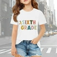 thumbnail image 2 of XEGLSBU Girls T Shirts Size 6/7 Girls Casual Short Sleeve T Shirt Round Neck Printed Top for School Activities Comfortable Stretchy Kids Tee White Size 9-10 Years, 2 of 3