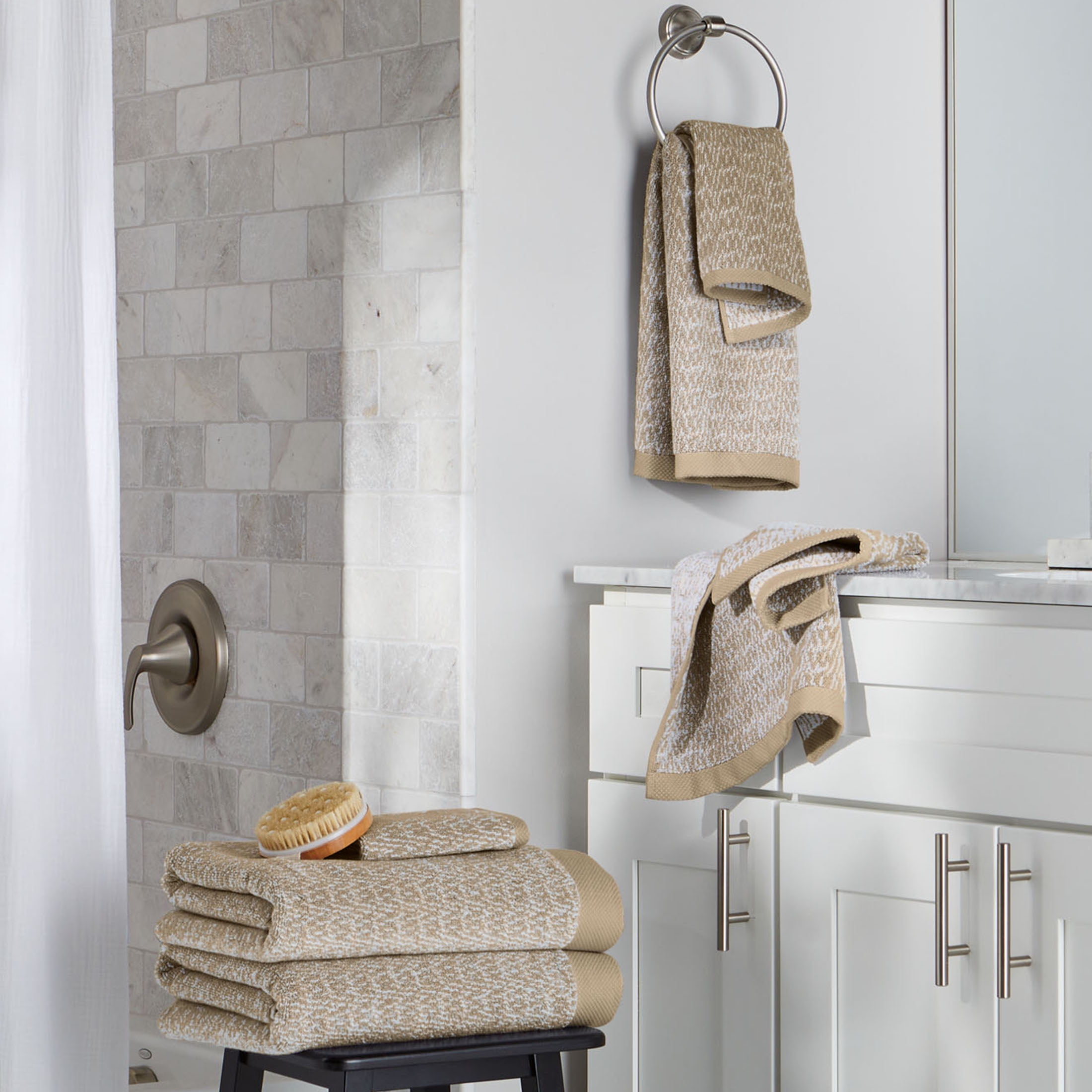 Better Homes & Gardens Signature Soft Cotton Melange 6-Piece Bath Towel Set, Almond Biscuit