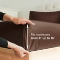 thumbnail image 4 of CGK Linens 4-Piece Ultra Soft & Comfy Hotel Luxury Sheet Set - Full Size Cooling Bed Sheet Fits 8"-16" Mattresses, Brown, 4 of 7