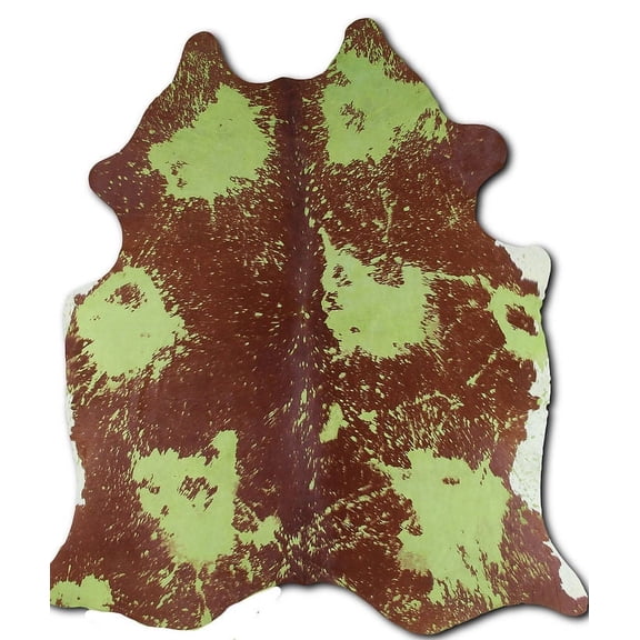 Abjunctive cowhide rugs for sale DISTRESSED LIME GREEN rug