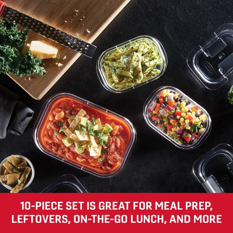 Rubbermaid Brilliance 10-Piece Set, Leak-Proof and Clear Food