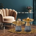 thumbnail image 3 of Aeryn Nesting Table Set, Tray Top Nesting Table With Glass Base,Set of Two, 3 of 8