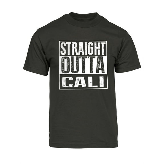 Mens Straight Outta Cali Short-Sleeve T-Shirt - Dark Grey - 3X-Large
