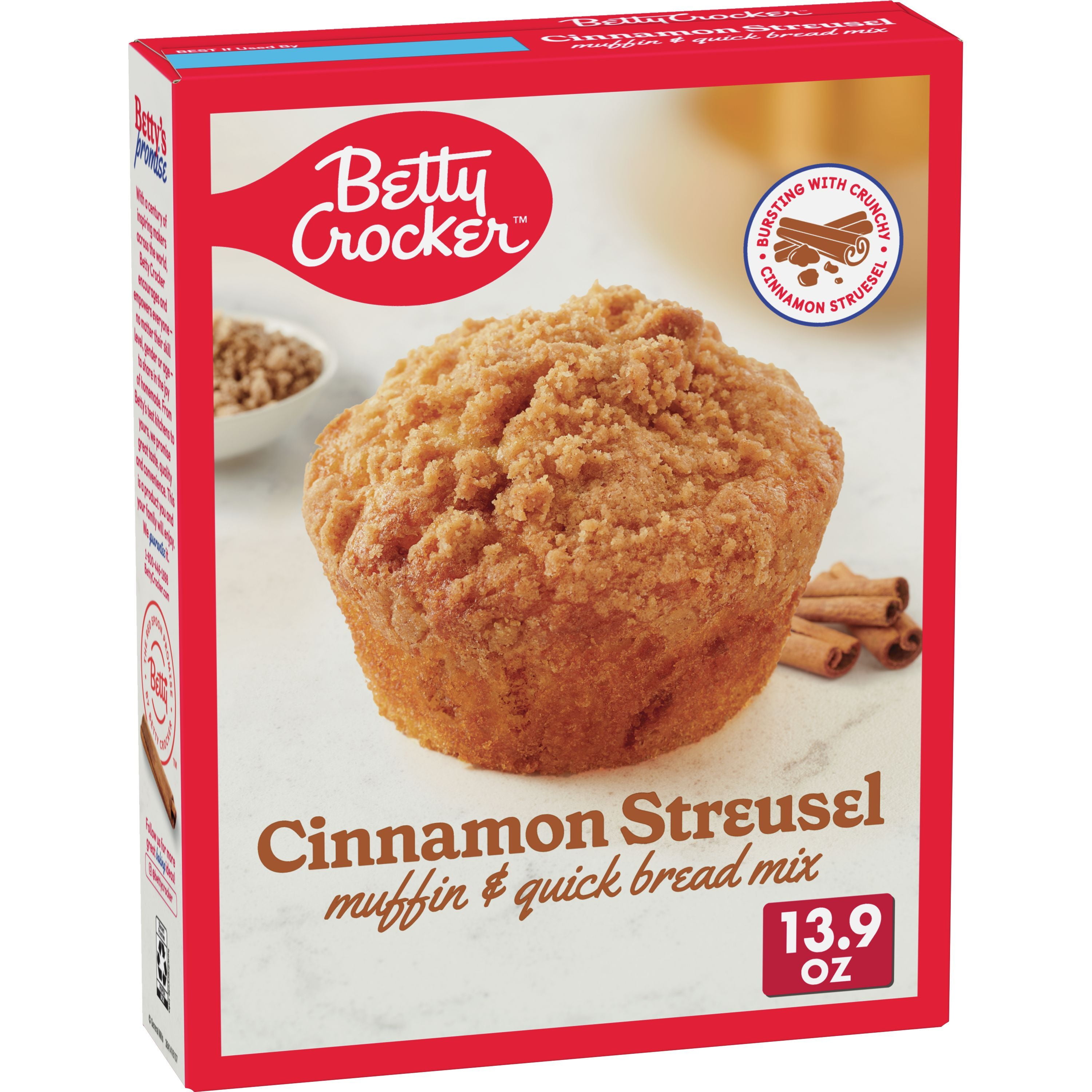 Betty Crocker Cinnamon Streusel Muffin and Quick Bread Mix, 13.9 oz