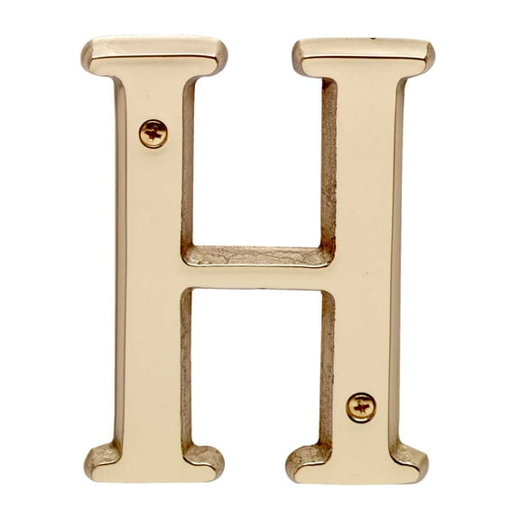 Letter "H" House Letters Solid Bright Brass 4" | Renovator's Supply