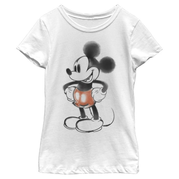 Girls Mickey & Friends Watercolor Mickey T Shirt