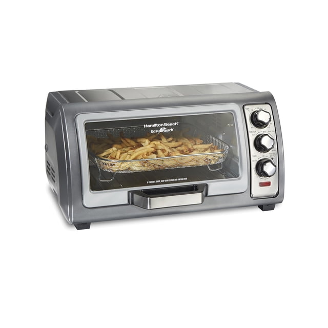 Hamilton Beach 31523 Freidora de aire Sure-Crisp Horno tostador con puerta de fácil alcance, acero inoxidable
