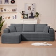 thumbnail image 2 of Soscana Boneless Couches for Living Room with Chaise,102" Sectional Sofa with Throw Pillow,Cozy Cloud Couch with L-Shaped,Sponge Compression Sofa,No Assembly Required,for Living Room,Apartment, APT, 2 of 7