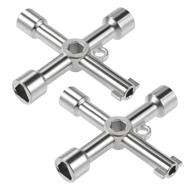 Llave de gabinete eléctrico, llave de seguridad para caja de medidor de agua multifuncional triangular/cuadrada de 4 vías, 2 piezas