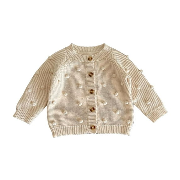 Esaierr Toddler Baby Girls Handmade Ball Knit Sweater Cardigan Kid Warm Long Sleeve Jacket Outerwear
