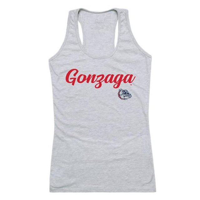 W Republic 557-187-HGY-01 Gonzaga University Womens Script Tank Top, Heather Gray - Small