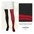thumbnail image 4 of Masteelf Fashion Double Color AB Splice Left Right Stockings - Free Size (Dark Red and Black), 4 of 9