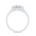 thumbnail image 2 of Rosec Jewels Lab Created Diamond Flower Engagement Ring for Women (EF-VS Quality Certified), 925 Sterling Silver, US 4.00, 2 of 8