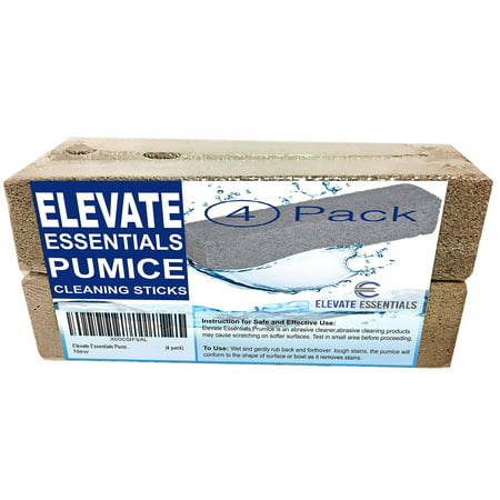 Elevate Essentials Pumice Stone Toilet Bowl Cleaner - 4 Pack of Pumice Stones - Pool Pumice Stone Tile Cleaner - Removes Rust Lime Calcium - Natural (Best Tool For Removing Rust)
